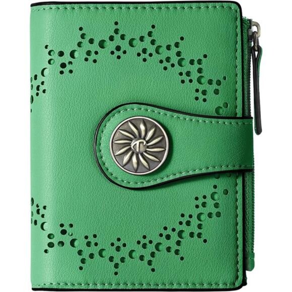 Card Holder Wallets with Zipper Green - Picture 1 of 6